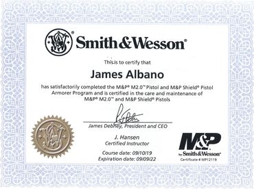 Smith and Wesson armorer certification M&P M&P2.0 M&Pshield M&P15