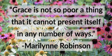 "Grace is not so poor a thing that it cannot present itself in any number of ways" -M. Robinson