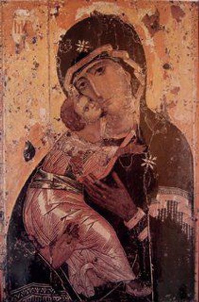 Our Lady of Compassion with infant Jesus icon