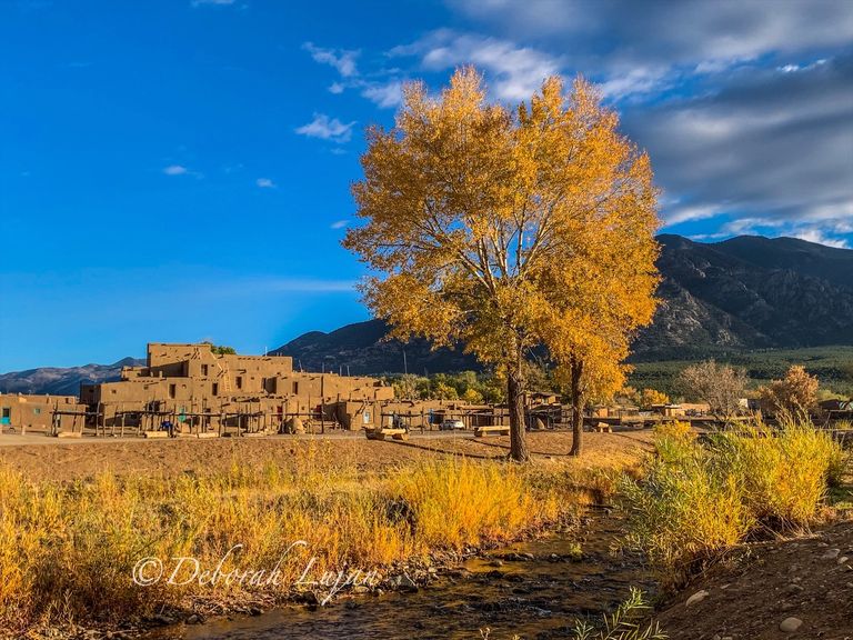 "Taos Pueblo in Fall 2020"
Color photo printed on metal
20"H x 30"W
$500