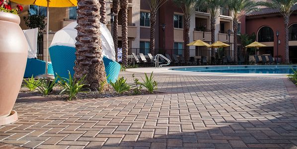 Commercial pavers cleaned and sealed in Orlando. We clean and seal brick pavers all over Orlando.