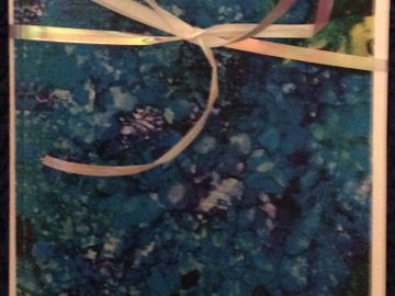 “Hydrangea Blue” Alcohol Ink Painting printed on cards. Blank Inside. Pkge of 6 cards and envelopes