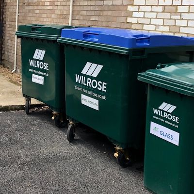 Commercial waste wheelie bins in dorking