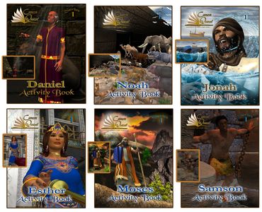 Shows cover art for each Series 1 activity book.