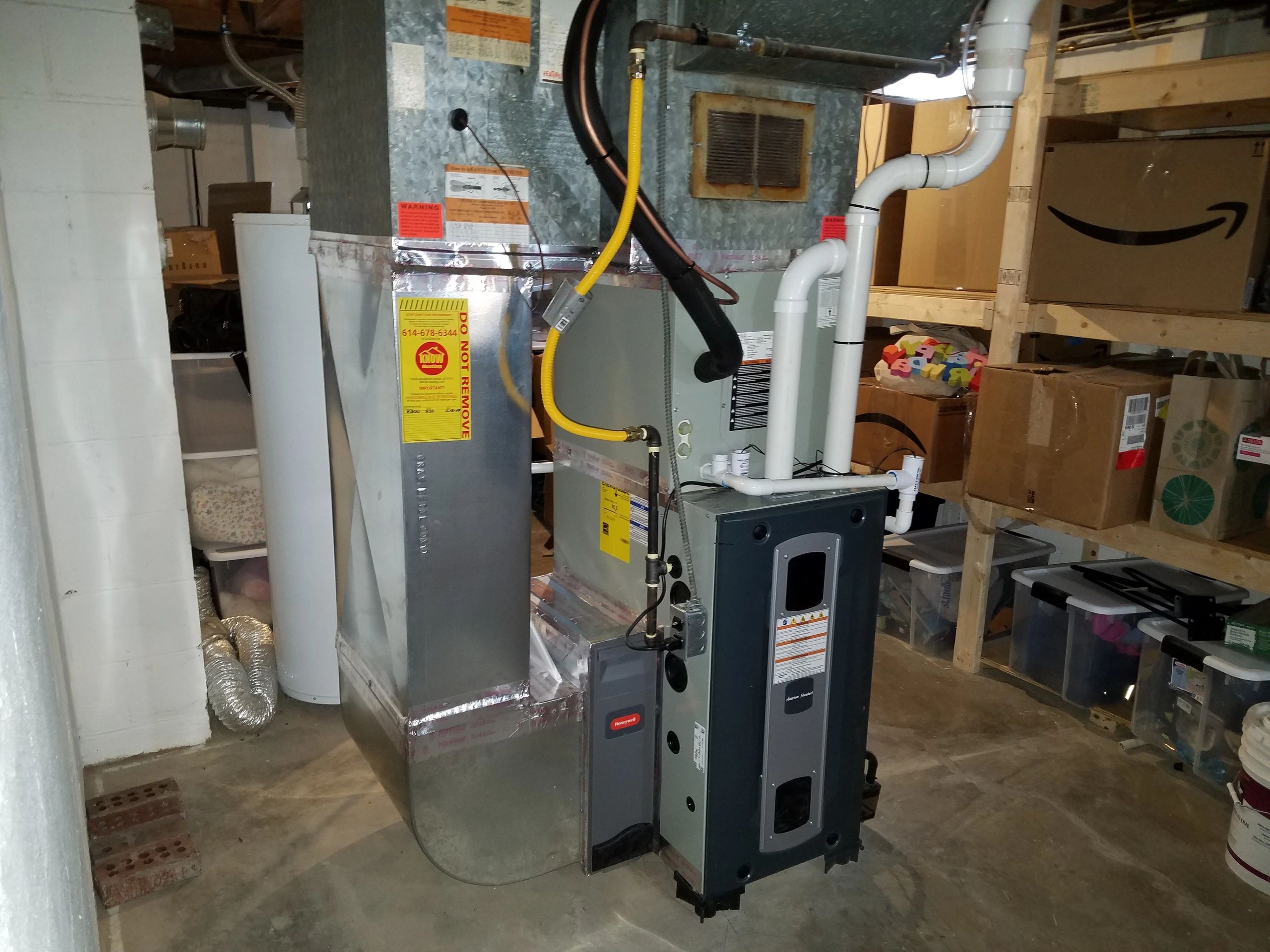 Furnace and coil installation in the basement