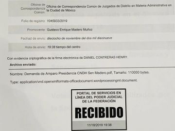 Amparo de Gustavo Madero ante el fraude en la CNDH