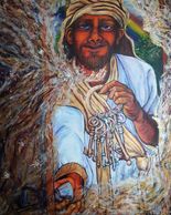 Jesus Christ, Keys to the kingdom, Savior, rainbow, heavenly portals, stars, universe