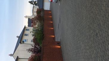 lit house wall