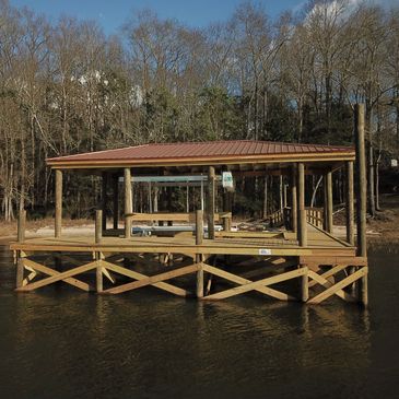 Wood Pole Dock, Lake Eufaula, Alabama, Boathouse, 