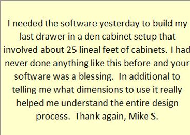 Cabinet software used to build custom cabinets
