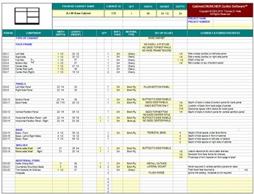 Cabinet cutlist calculator for building custom cabinets