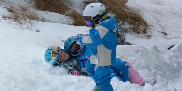 kids playing in snow