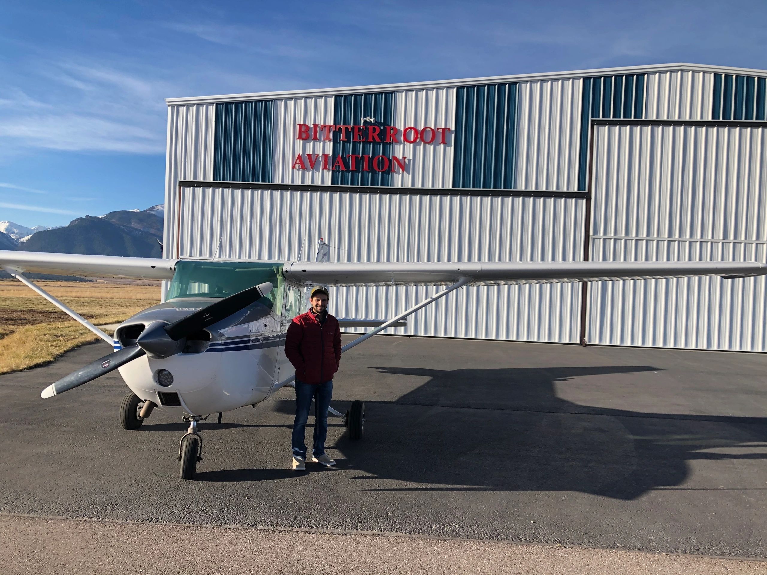 David after his first solo flight in a Cessna 172.