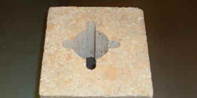 A test cut of refractory fire brick I cut for a customer to show the waterjet's cut quality.