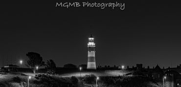 Plymouth Hoe and Smeaton's Tower by night. This waterfront is world famous as the place where Fanci