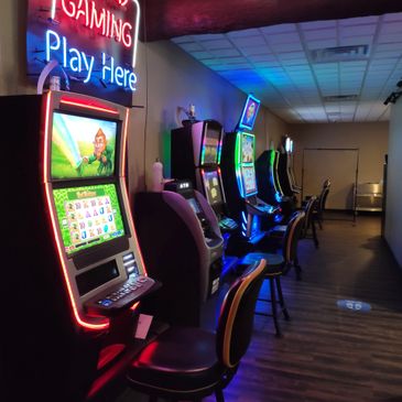a row of video gaming machines