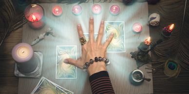 The full life psychic reading includes the palm readings, tarot cards and the crystal ball 
