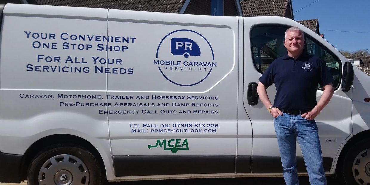 PR Mobile Caravan Servicing van & engineer Paul.