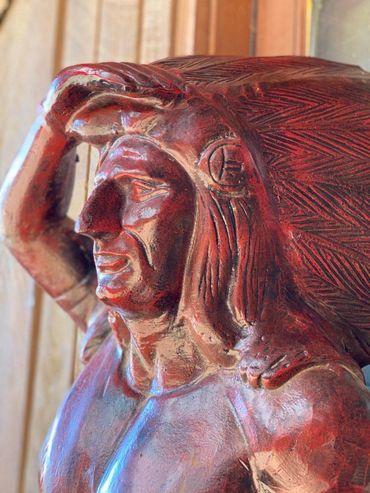 wood carved Indian at Facowee Farms