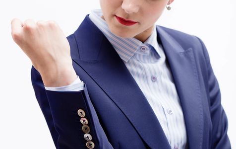 woman in bespoke suit