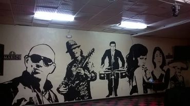 Marlos Restaurant Mural in Fresno CA. Painted in 2016