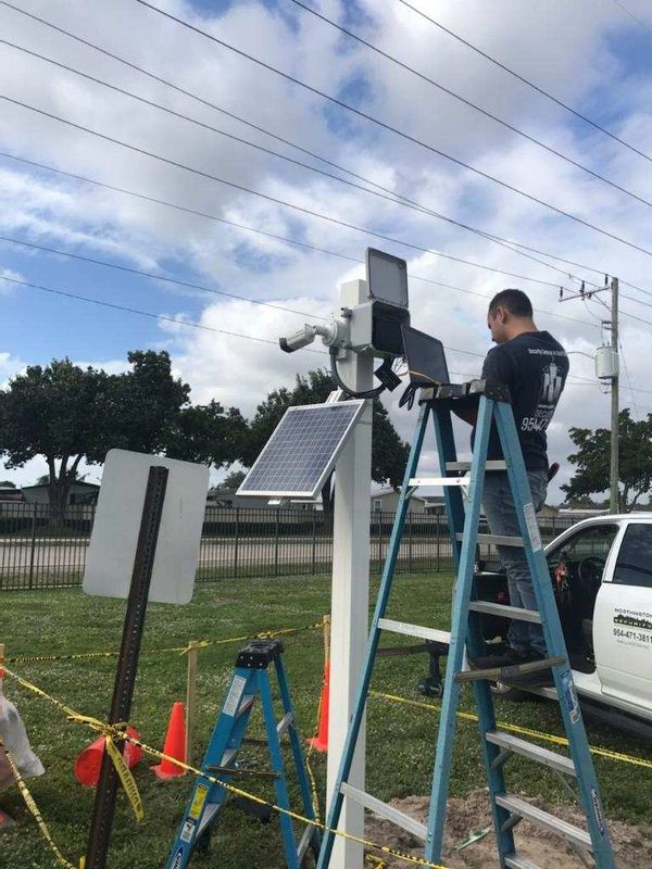 Wireless Point to Point Video Antenna Installation.