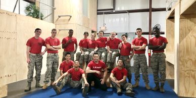 North Gwinnett High School Jr ROTC Raiders Team practices parkour with LEAP PARKOUR On the Go.