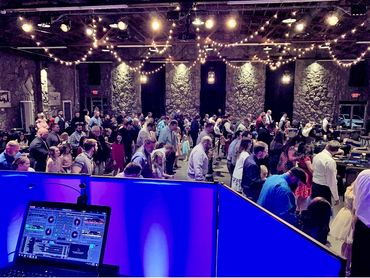 DJ Scott Garrison with the crowd dancing