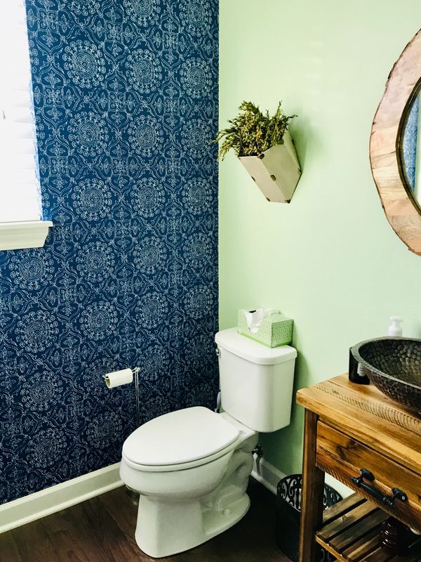 Custom powder bathroom in listing in Village of Lakewood, IL.