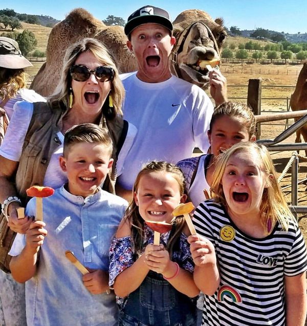 fun family feeding furry friend
