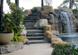 A Florida waterfall company building pool waterfalls