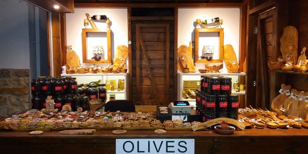 Olive shop in Panagia, Thassos