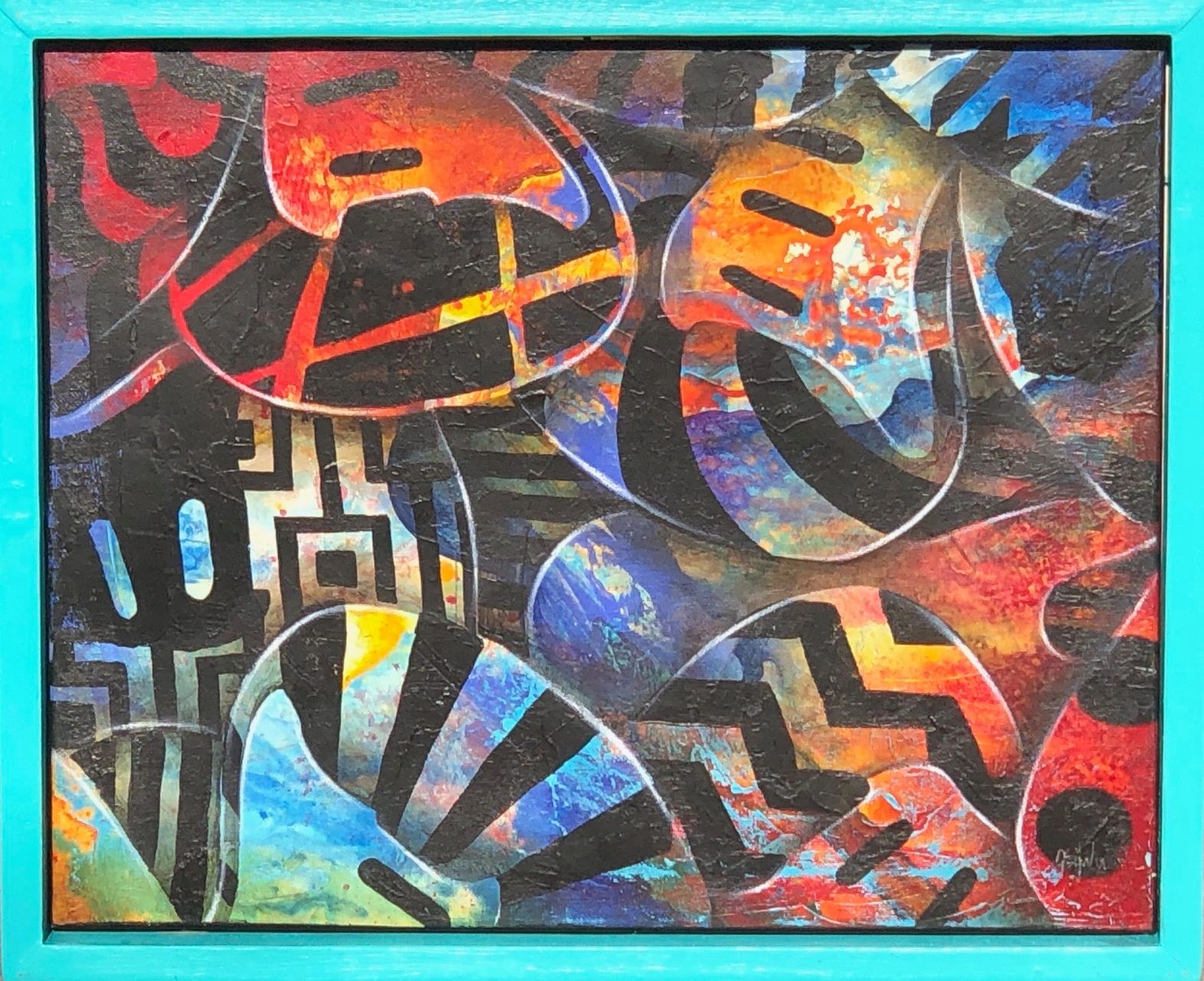 Melodic riff is part of a set of musical themed paintings I did with custom frames