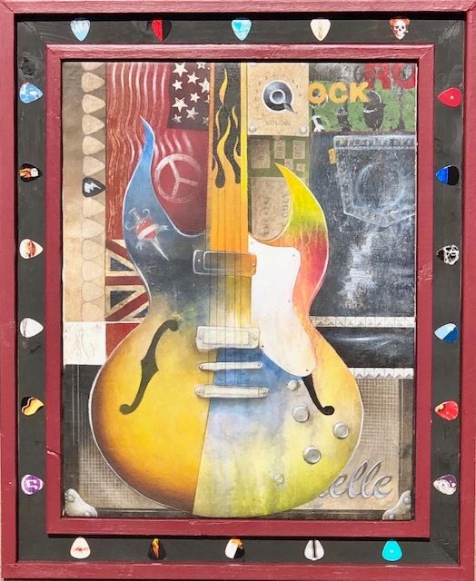 I love rock and roll part of a series of musical themed paintings i did with custom frames