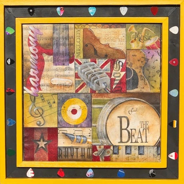 Playlist shuffle is part of a set of musical themed paintings I did with custom frames