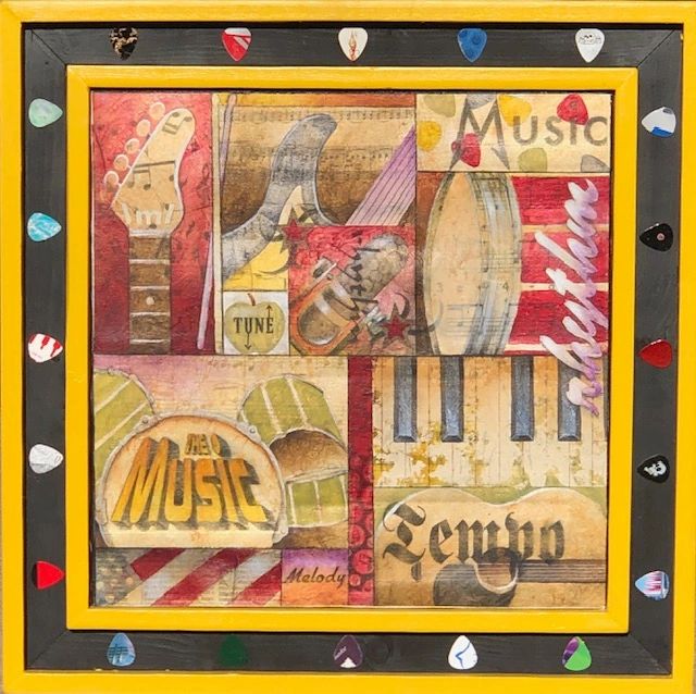 Playlist shuffle is part of a set of musical themed paintings I did with custom frames
