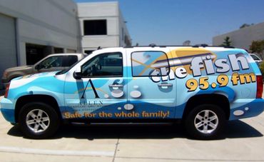 Radio Station Marketing vehicle wrap graphics.
