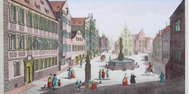 a view of Augsburg in the late 18th century