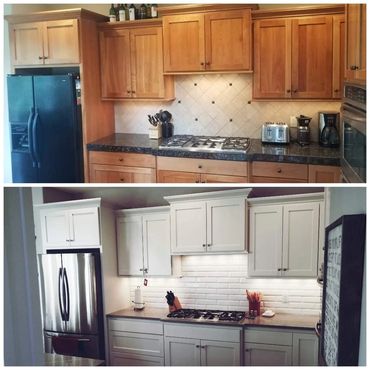 Painted kitchen cabinets, Hickey Custom Painting, Tigard, Lake Oswego, Beaverton, House Painter