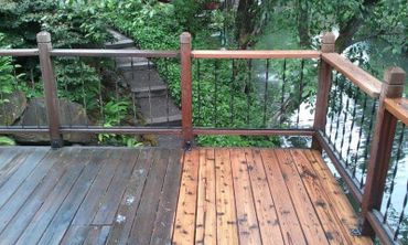 clean outdoor deck versus dirty outdoor deck