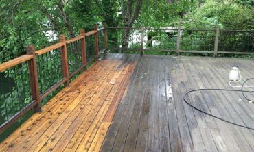 Power washed deck