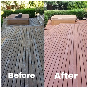 before and after deck finish