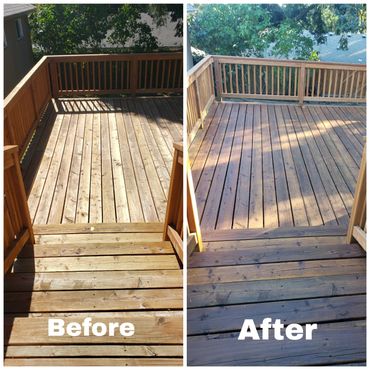 before and after deck finish