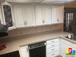 kitchen cabinets refinished in white