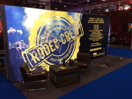 Rodeo Crew exhibition stand during Event Production Show 2020 held at Excel London.