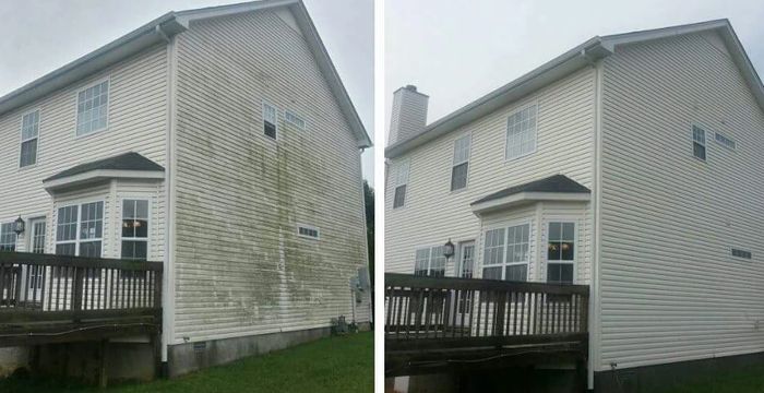 Before and after Soft washing. www.americanpressurewashing.com call 615-925-1029