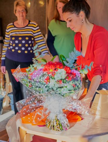 Flower bouquet making workshop in Dorset