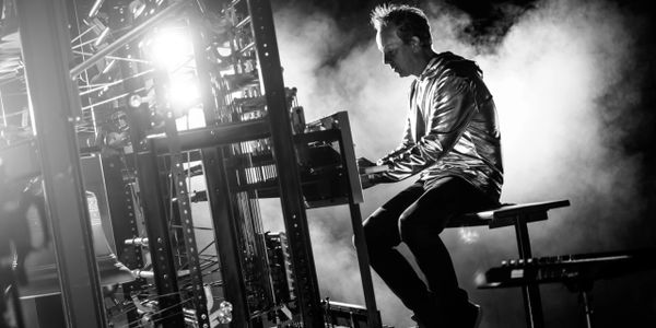 charlie playing the  carillon... black and white... he is so cute.