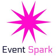 Event Spark official logo. Pink spark going off with two- colored event spark below in pink & black