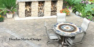 HM DESIGN SERVICES FIRE PIT TABLE MOSAIC